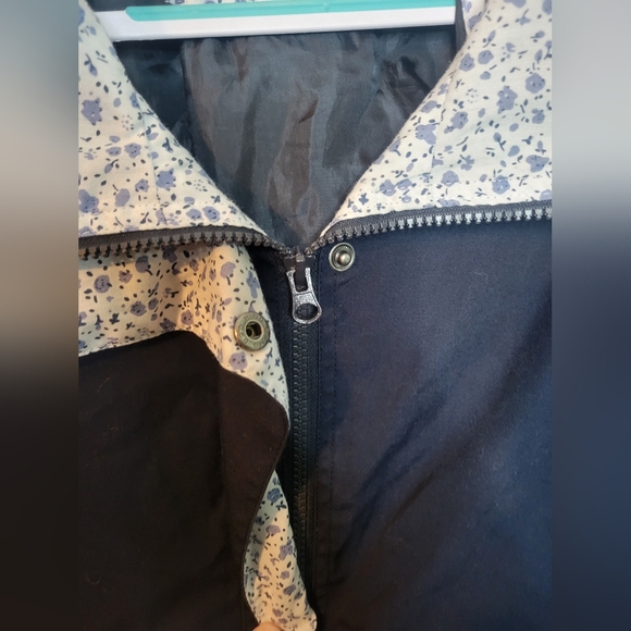 Blair Jacket 3x Womans Plus Full Zip Button Blue Collared Hooded - Picture 6 of 6